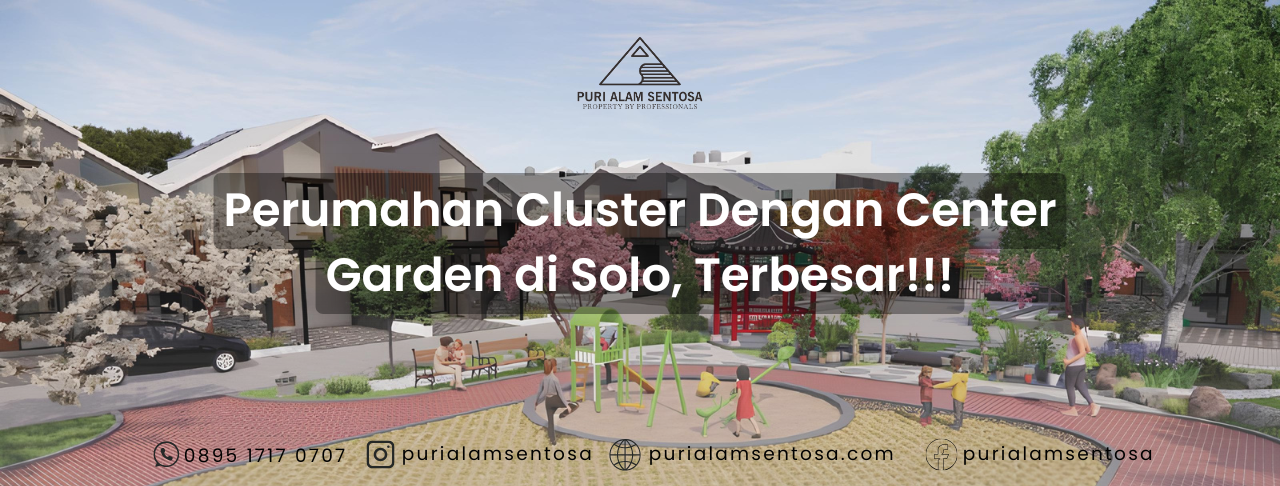 Perumahan cluster dengan center garden di solo