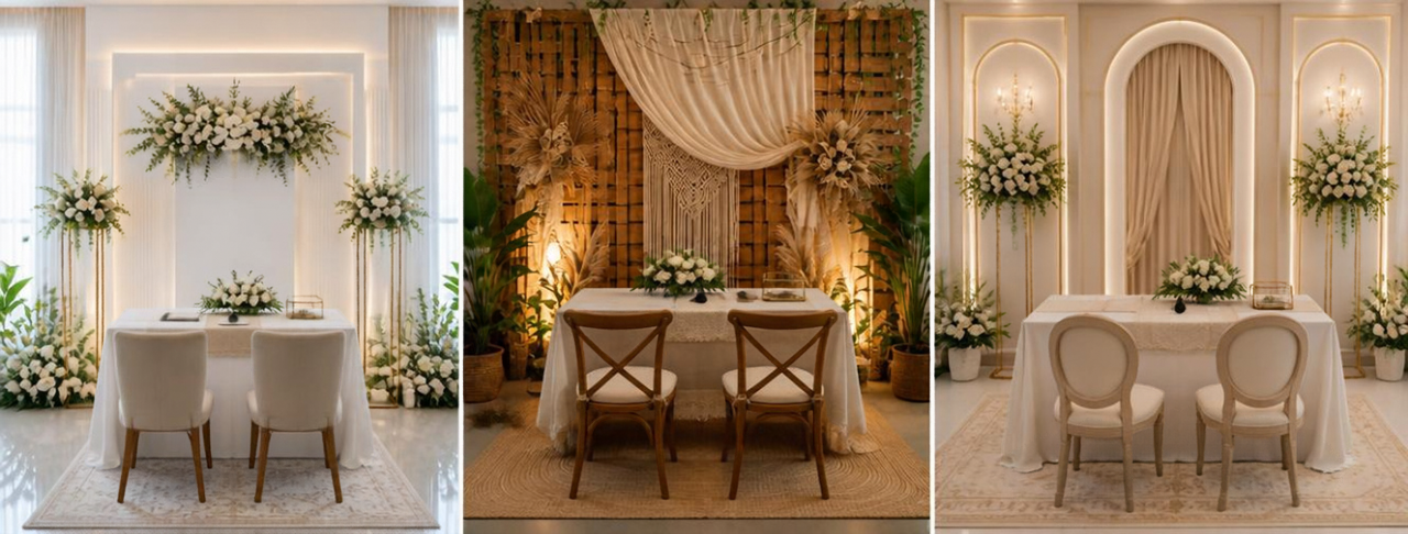 gambar contoh tema dekorasi akad nikah