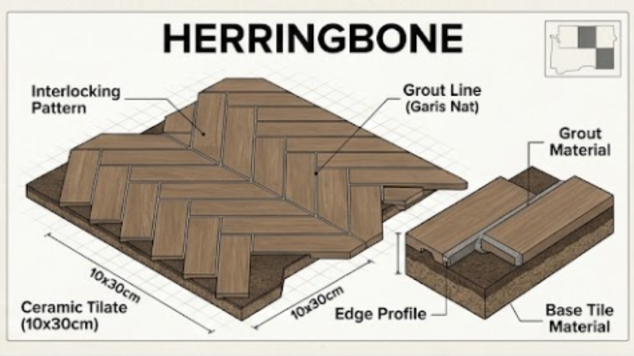motif kermaik Herringbone