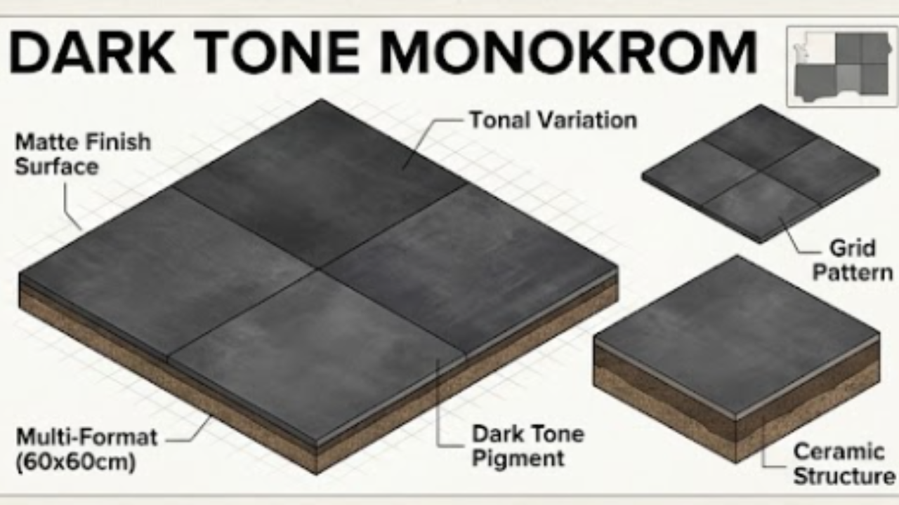 motif keramik Dark Tone Monokrom