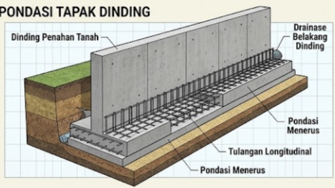 gambar jenis pondasi tapak dinding