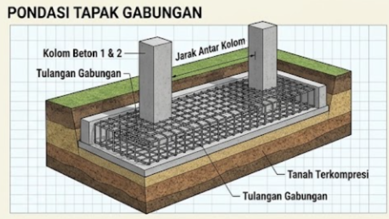 gambar jenis pondasi tapak gabungan