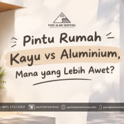detail tekstur kusen aluminium black anodized dengan lapisan powder coating