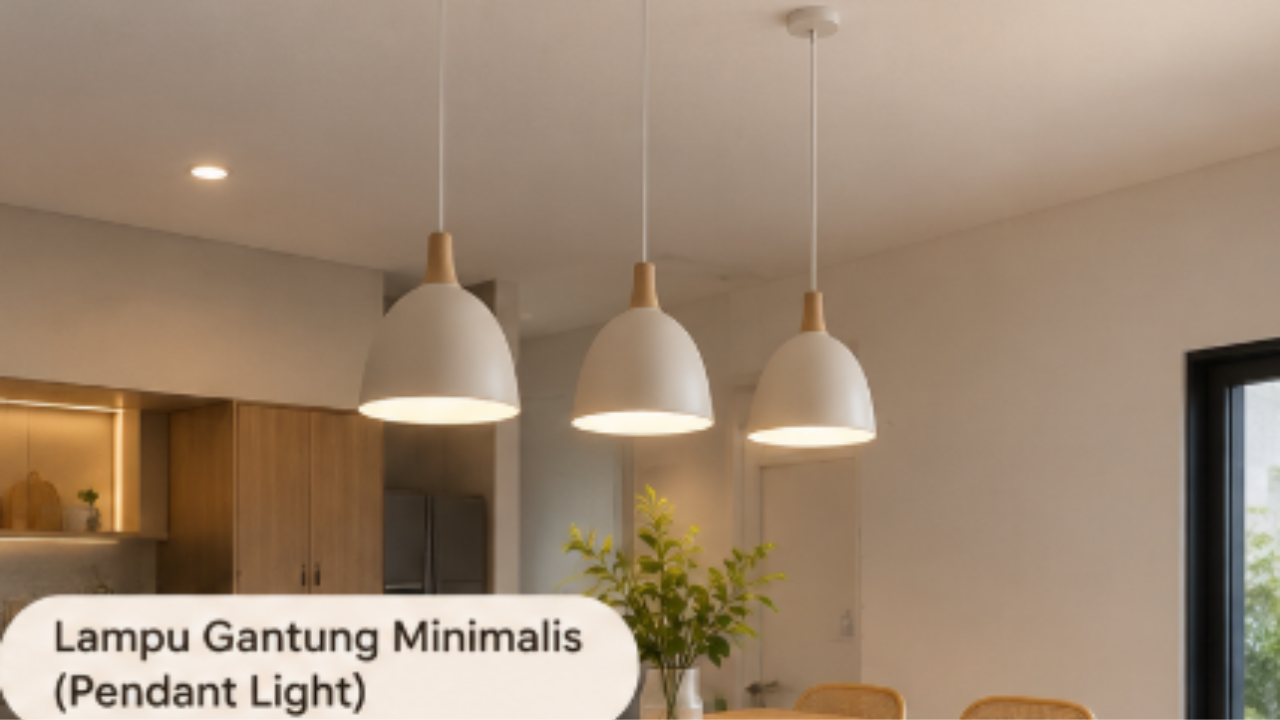 Gambar lampu plafon jenis Lampu Gantung Minimalis (Pendant Light)