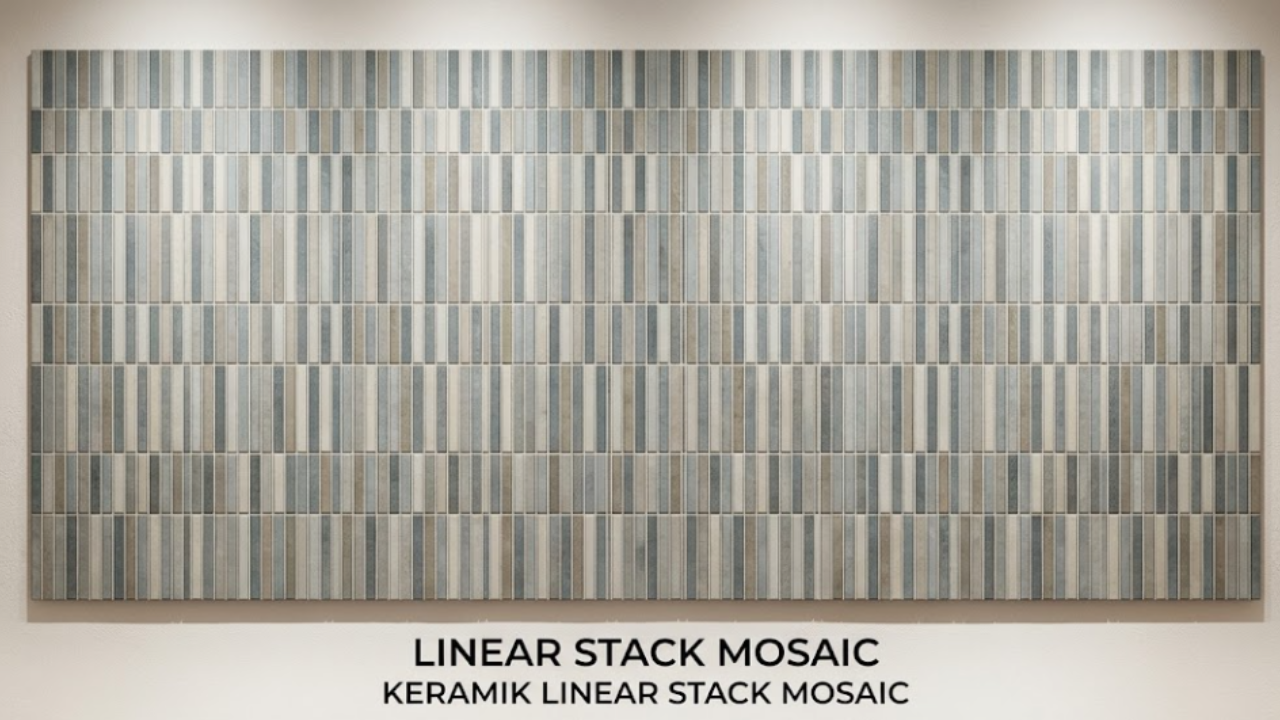 gambar motif keramik linier stack mosaic