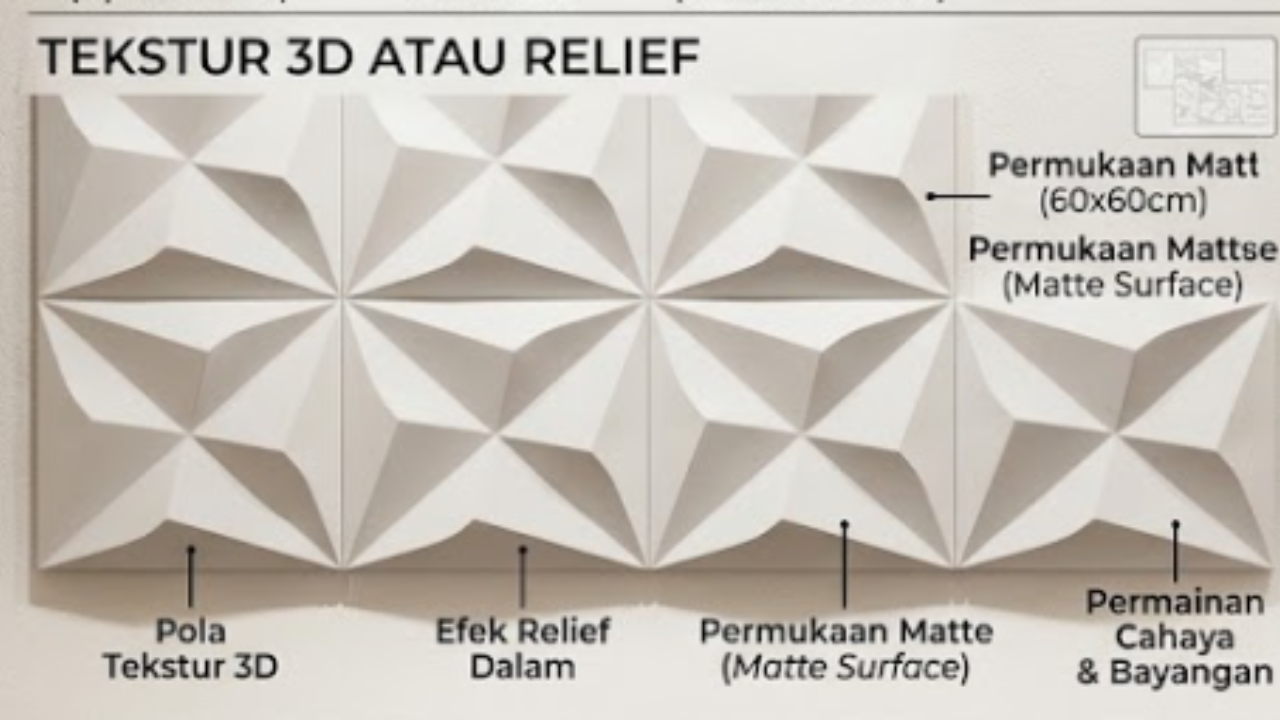 gambar motif tekstur 3D atau relief