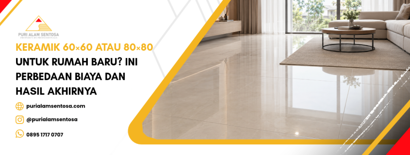 perbandingan lantai keramik 60x60 dan 80x80 di ruang keluarga rumah baru